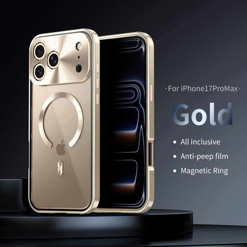 [Not All Metal&Pc Back]Metal Frame Protection Privacy Screen Protector anti Drop Magnetic Charging IP12-17 Patriotic Gift Fashion Trendy Phone Cases Phone Case Magsafe Charger Cover IP 16 Case Full Coverage Privacy Protective Smartphone