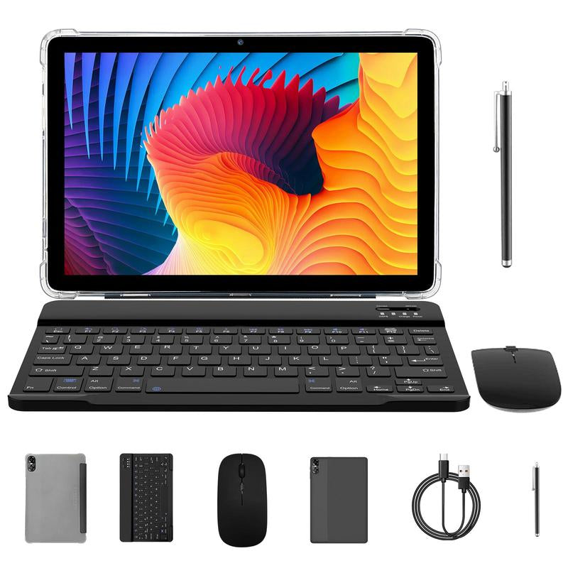 10.1-Inch Android Tablet with Bluetooth Keyboard & Mouse - Powerful Octa-Core, 8GB RAM, 64GB Storage, Ultimate Productivity on the Go!