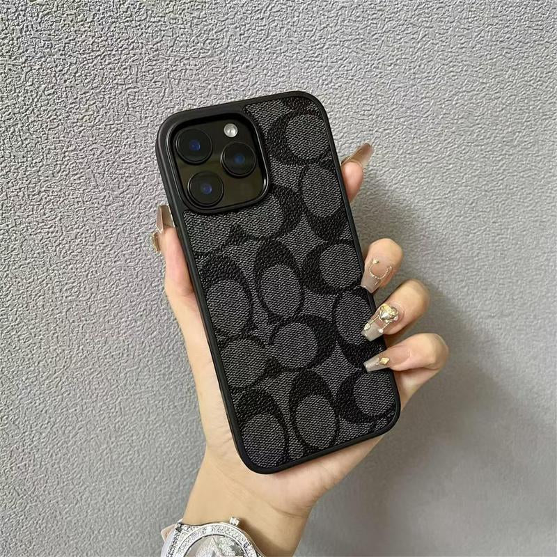 Premium Leather Pattern Phone Case for iPhone 11-17 Pro Max & Plus - Shockproof Design for Boys and Girls
