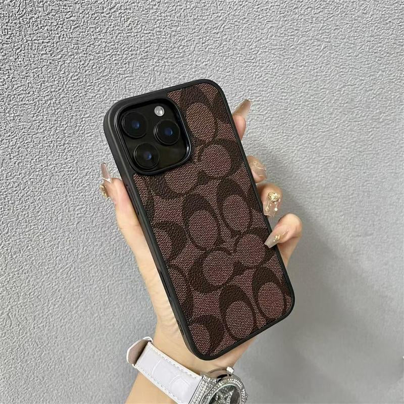 Premium Leather Pattern Phone Case for iPhone 11-17 Pro Max & Plus - Shockproof Design for Boys and Girls