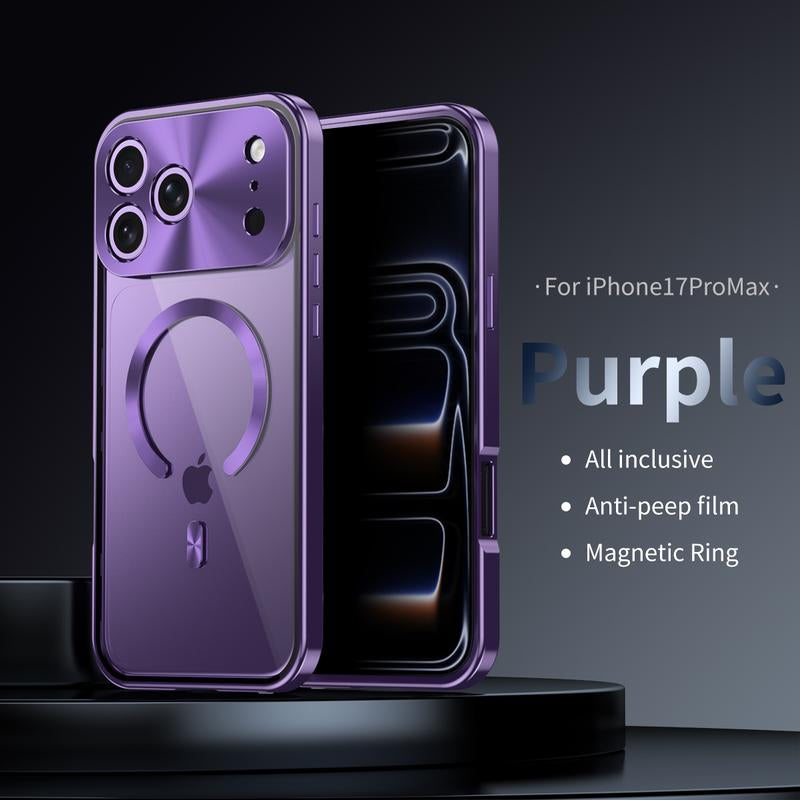 [Not All Metal&Pc Back]Metal Frame Protection Privacy Screen Protector anti Drop Magnetic Charging IP12-17 Patriotic Gift Fashion Trendy Phone Cases Phone Case Magsafe Charger Cover IP 16 Case Full Coverage Privacy Protective Smartphone