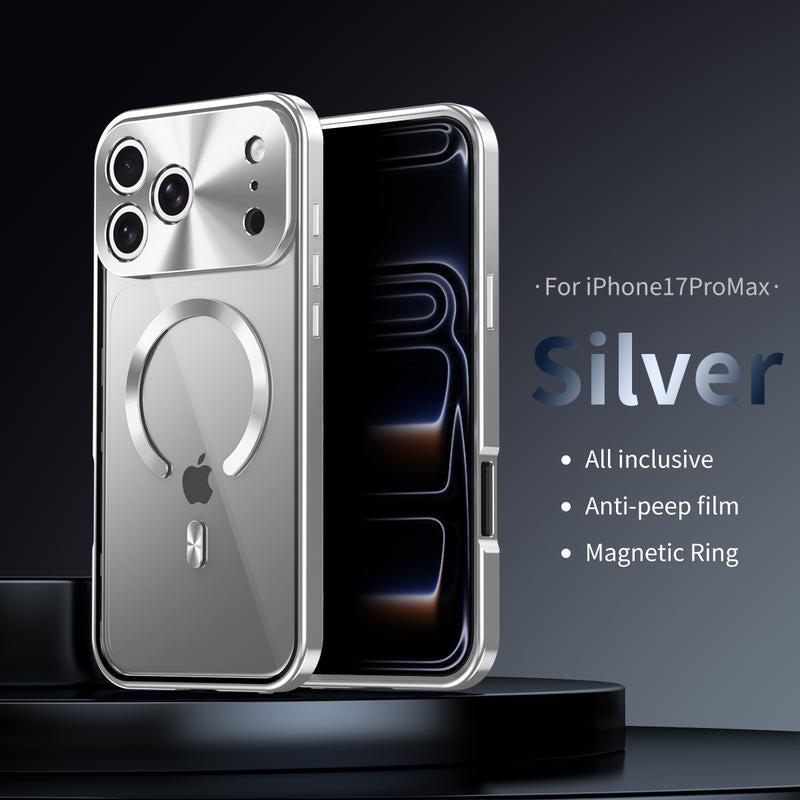 [Not All Metal&Pc Back]Metal Frame Protection Privacy Screen Protector anti Drop Magnetic Charging IP12-17 Patriotic Gift Fashion Trendy Phone Cases Phone Case Magsafe Charger Cover IP 16 Case Full Coverage Privacy Protective Smartphone
