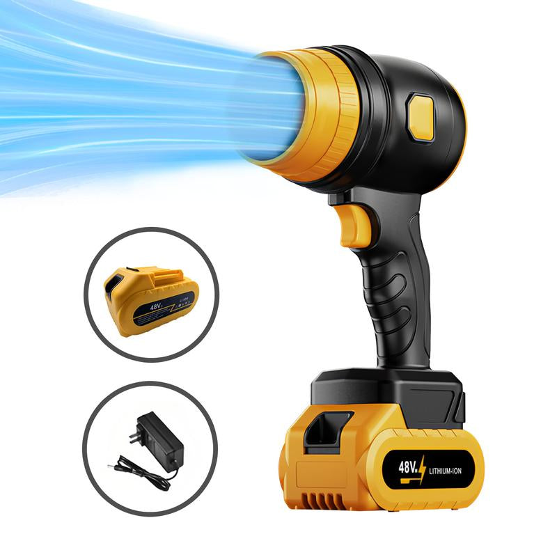 High-Power Cordless Electric Air Blower - 34,000 RPM, Low Noise, Long Battery Life for Effortless Yard Cleaning of Leaves, Snow, and Dust