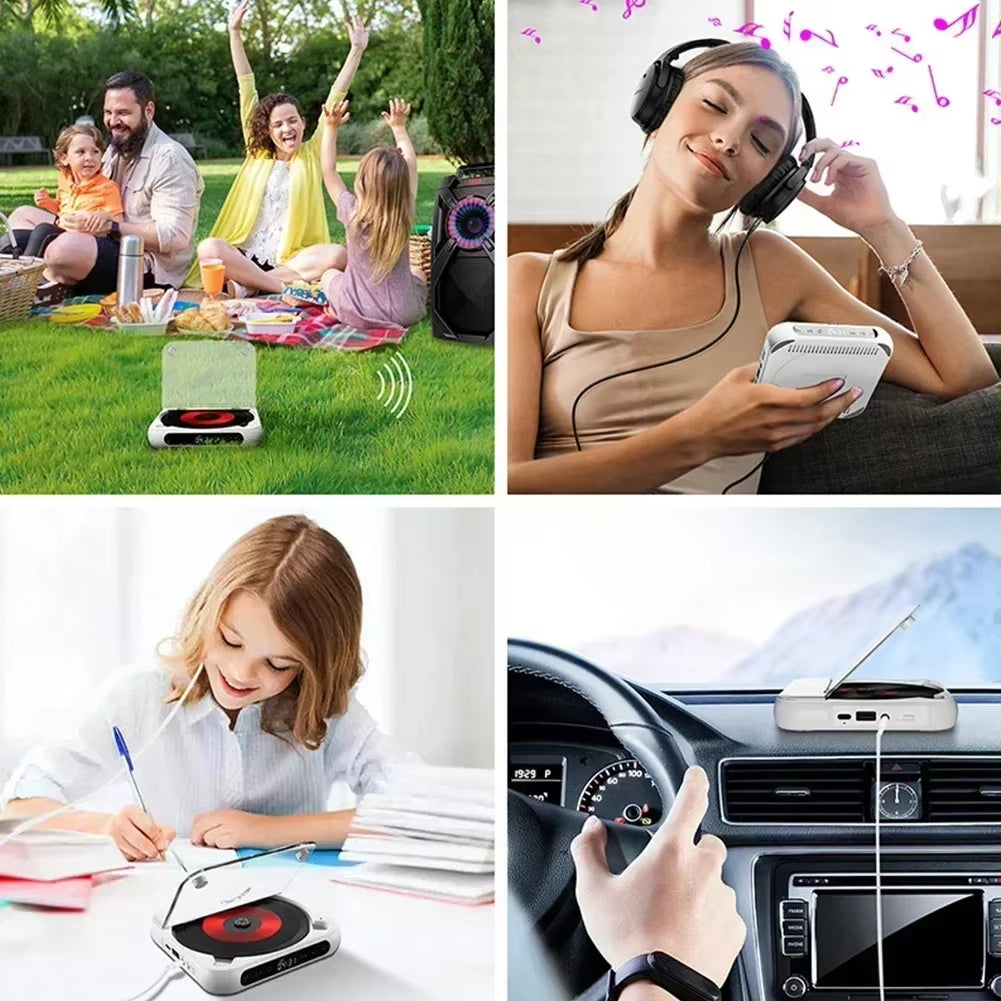 Bluetooth-Compatible CD Player LCD Screen Car CD Player A-B Repeat 1200 Mah Battery Friend Family Student Portable Dvd Player